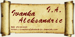 Ivanka Aleksandrić vizit kartica